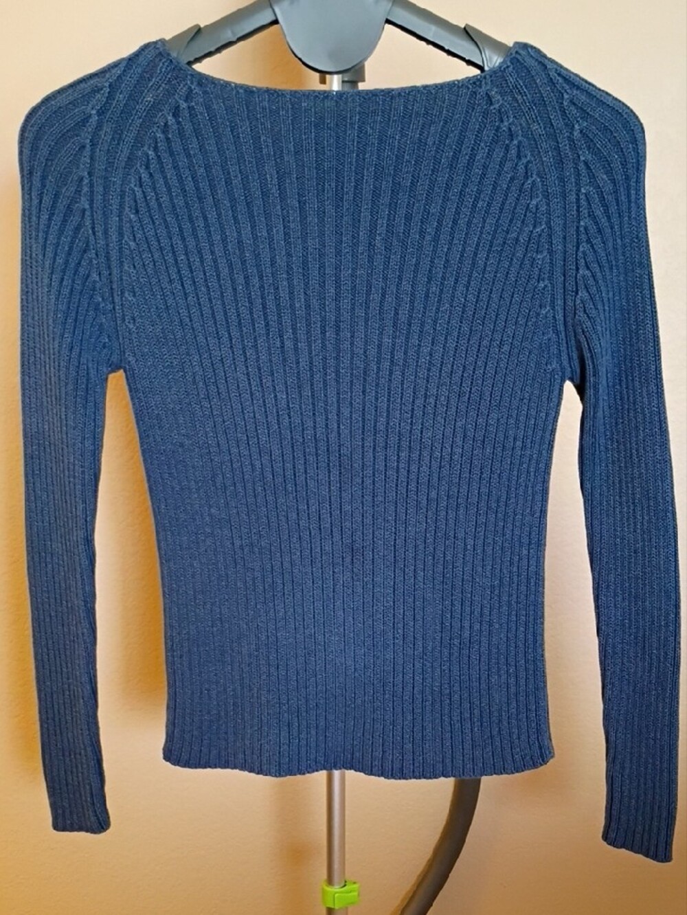 EXPRESS BLEUS Ribbed Scoop Neck Sweater in Denim Blue SIZE L